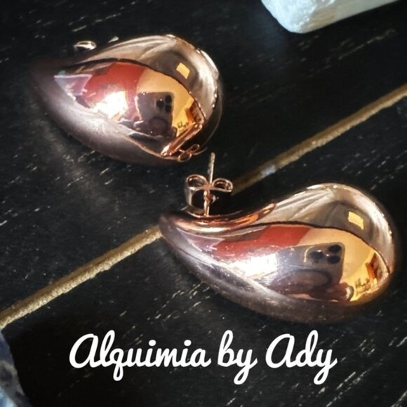 Alquimia Jewelry - Rose gold statement raindrop earrings